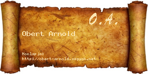 Obert Arnold névjegykártya