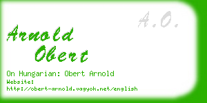 arnold obert business card